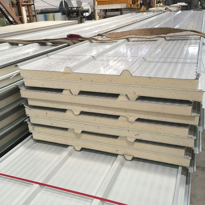 Modern Double Side Metal Facing PU Sandwich Roof Panels For Buildings